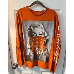 ProperTees Marilyn Monroe Long Sleeve Graphic T‎ Shirt, Streetwear, Medium